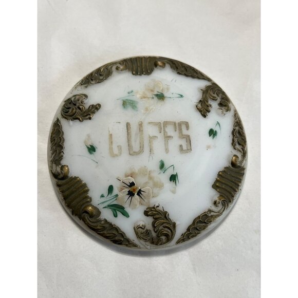 Victorian Antique 1899 Cuffs Vanity Container With Lid - Picture 4 of 8